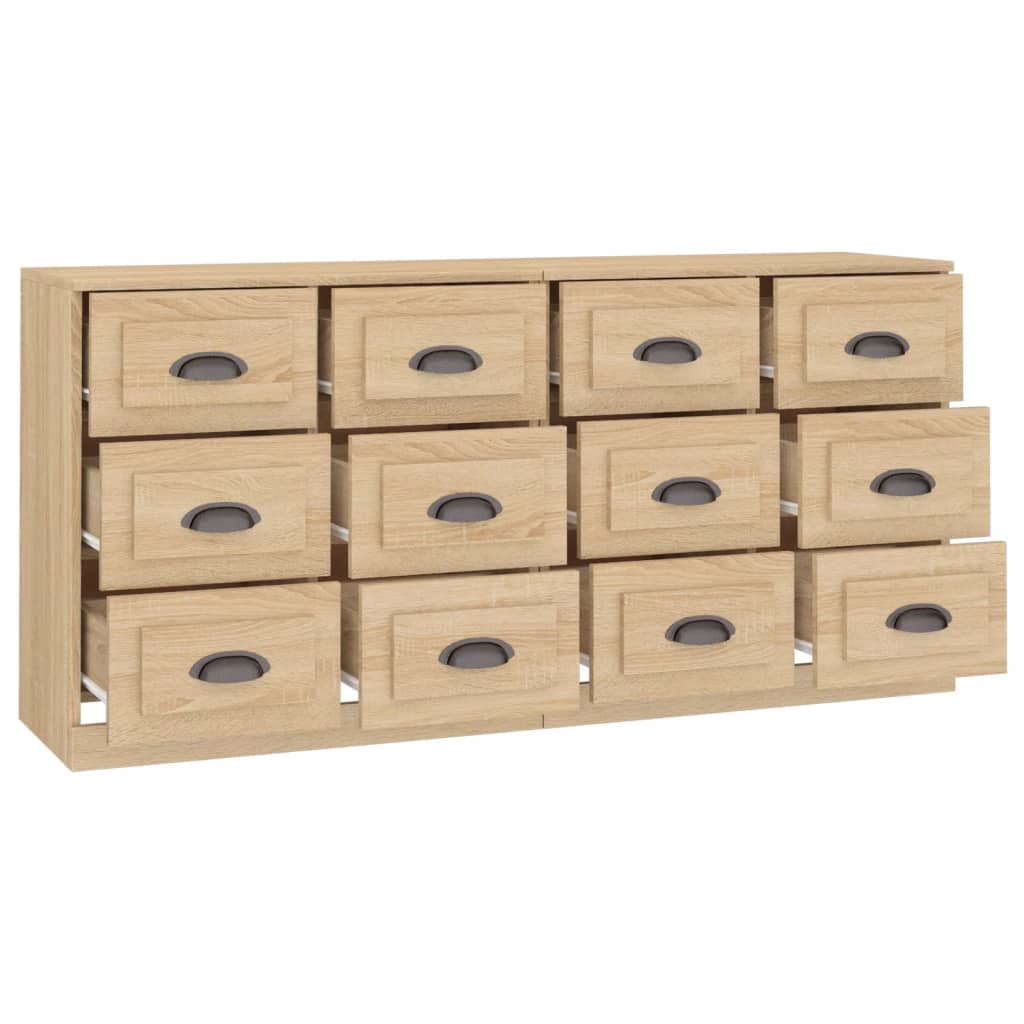 Credenze 2 pz Rovere Sonoma in Legno Multistrato