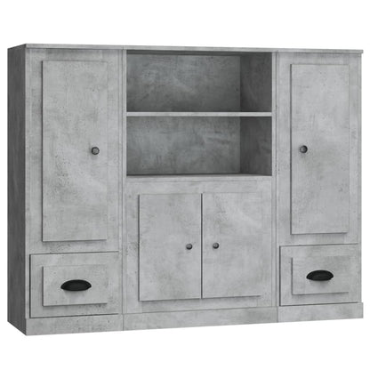Credenze 3 pz Grigio Cemento in Legno Multistrato | homemem39