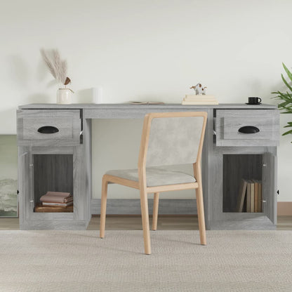 Scrivania con Armadietto Grigio Sonoma in Legno Multistrato
