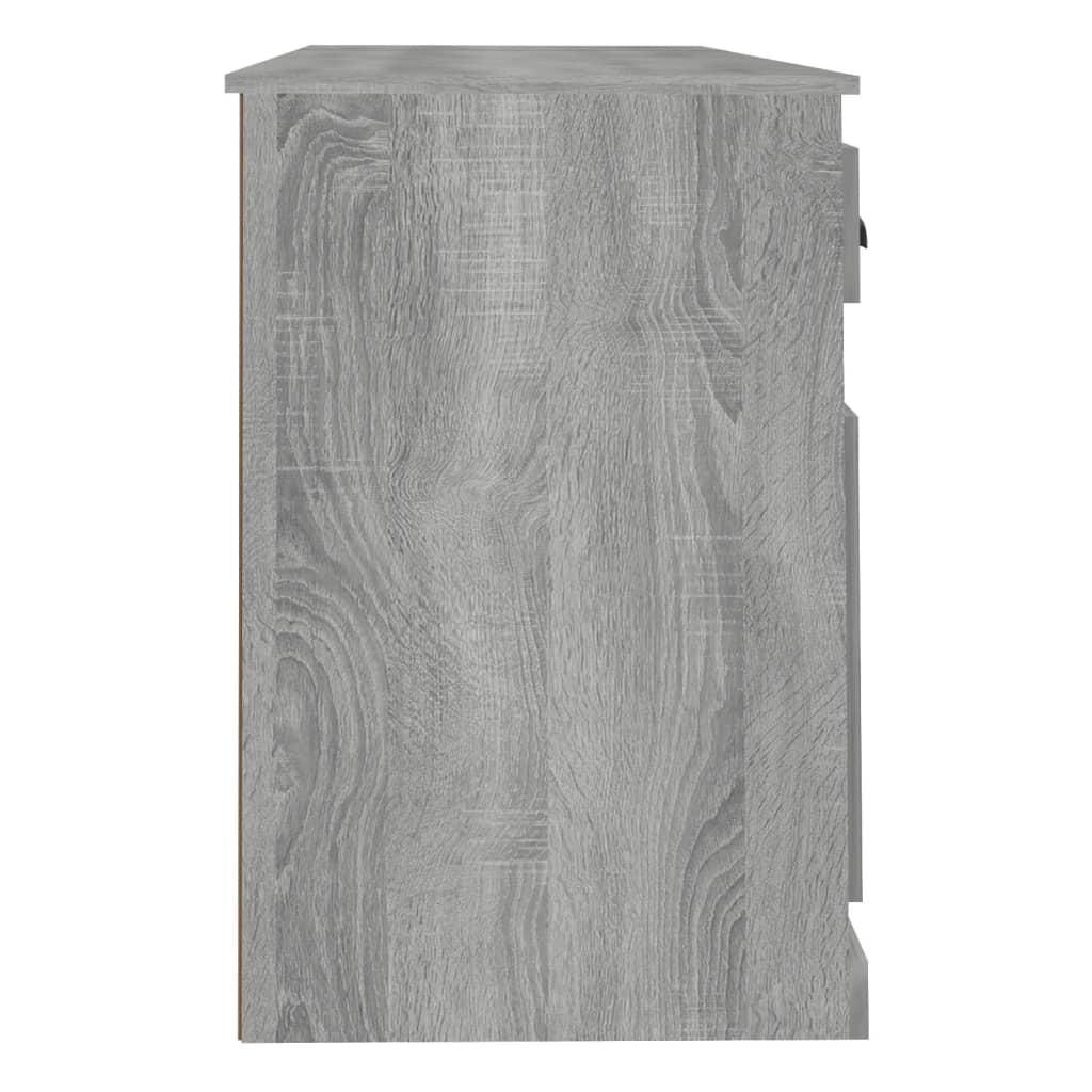 Scrivania con Armadietto Grigio Sonoma in Legno Multistrato