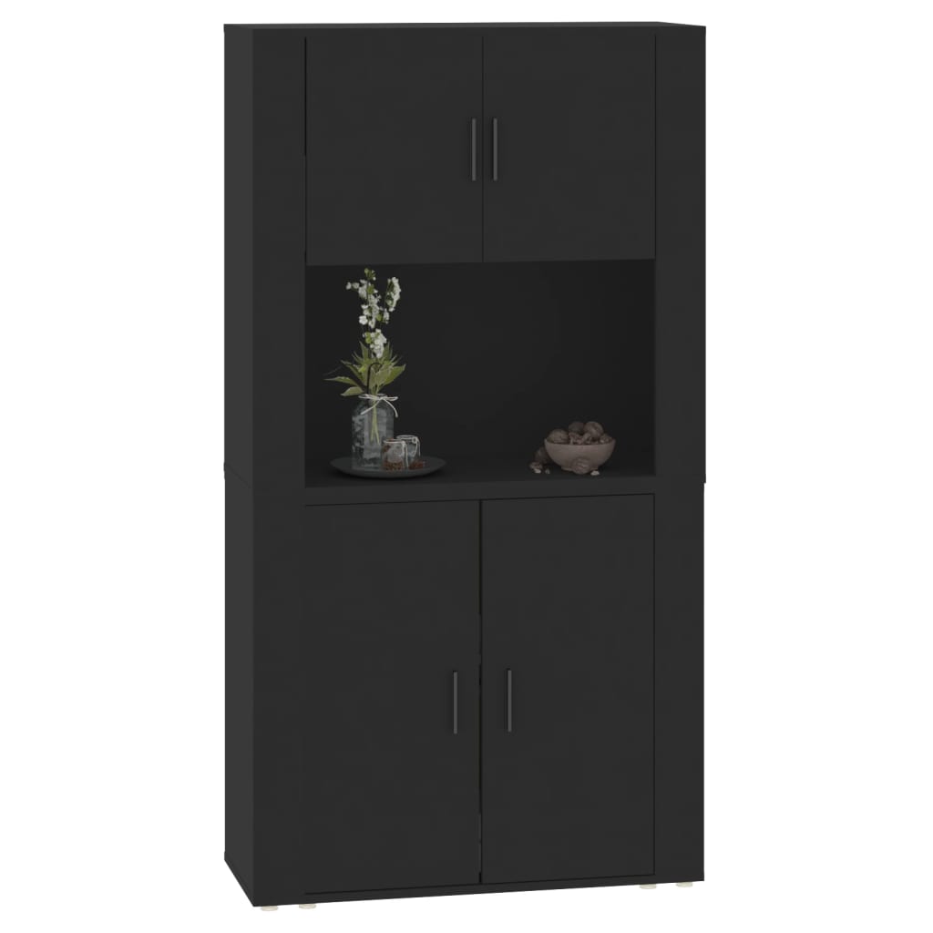 Credenza Nera in Legno Multistrato - homemem39