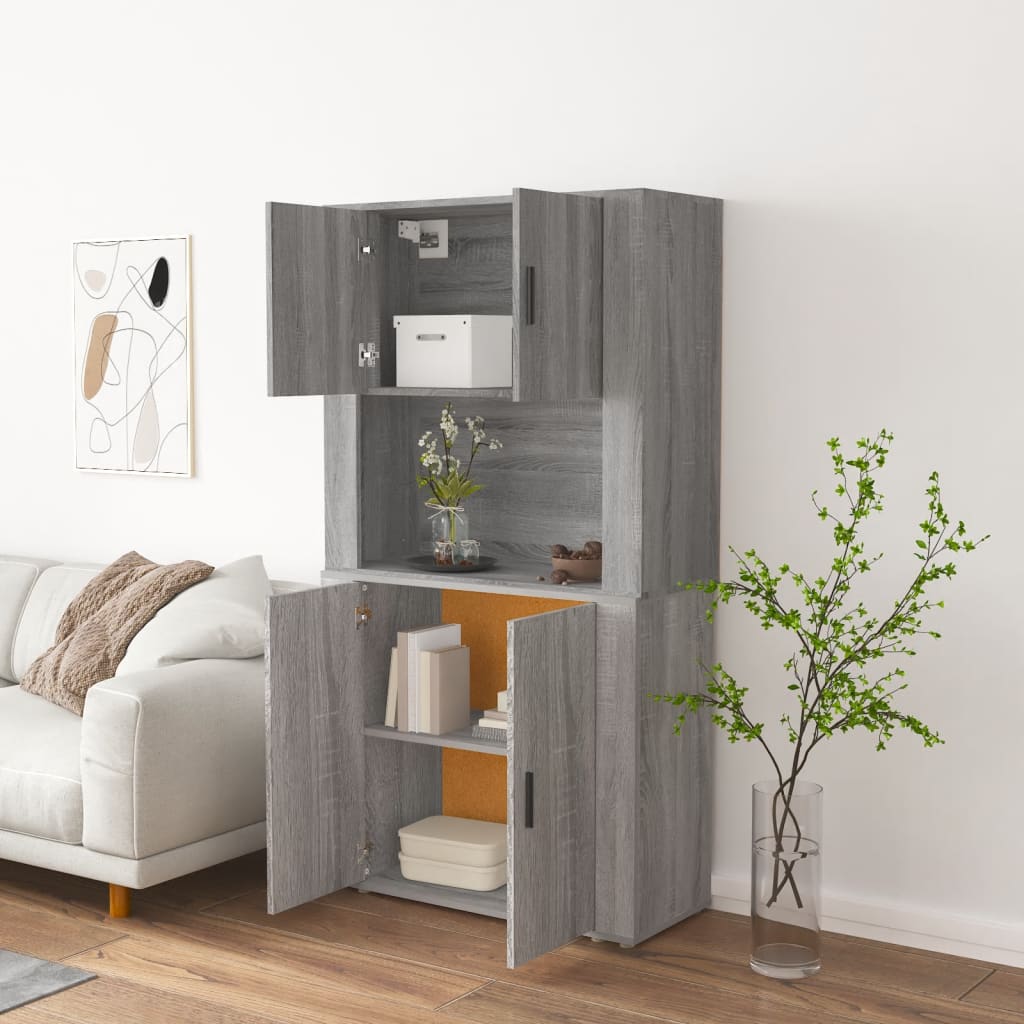 Credenza Grigio Sonoma in Legno Multistrato - homemem39