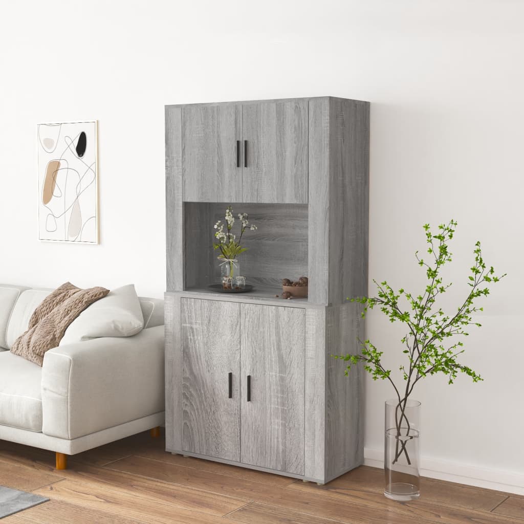 Credenza Grigio Sonoma in Legno Multistrato - homemem39