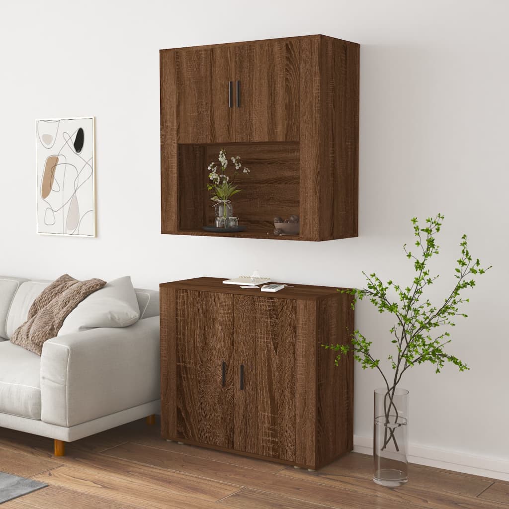 Credenza Rovere Marrone in Legno Multistrato - homemem39