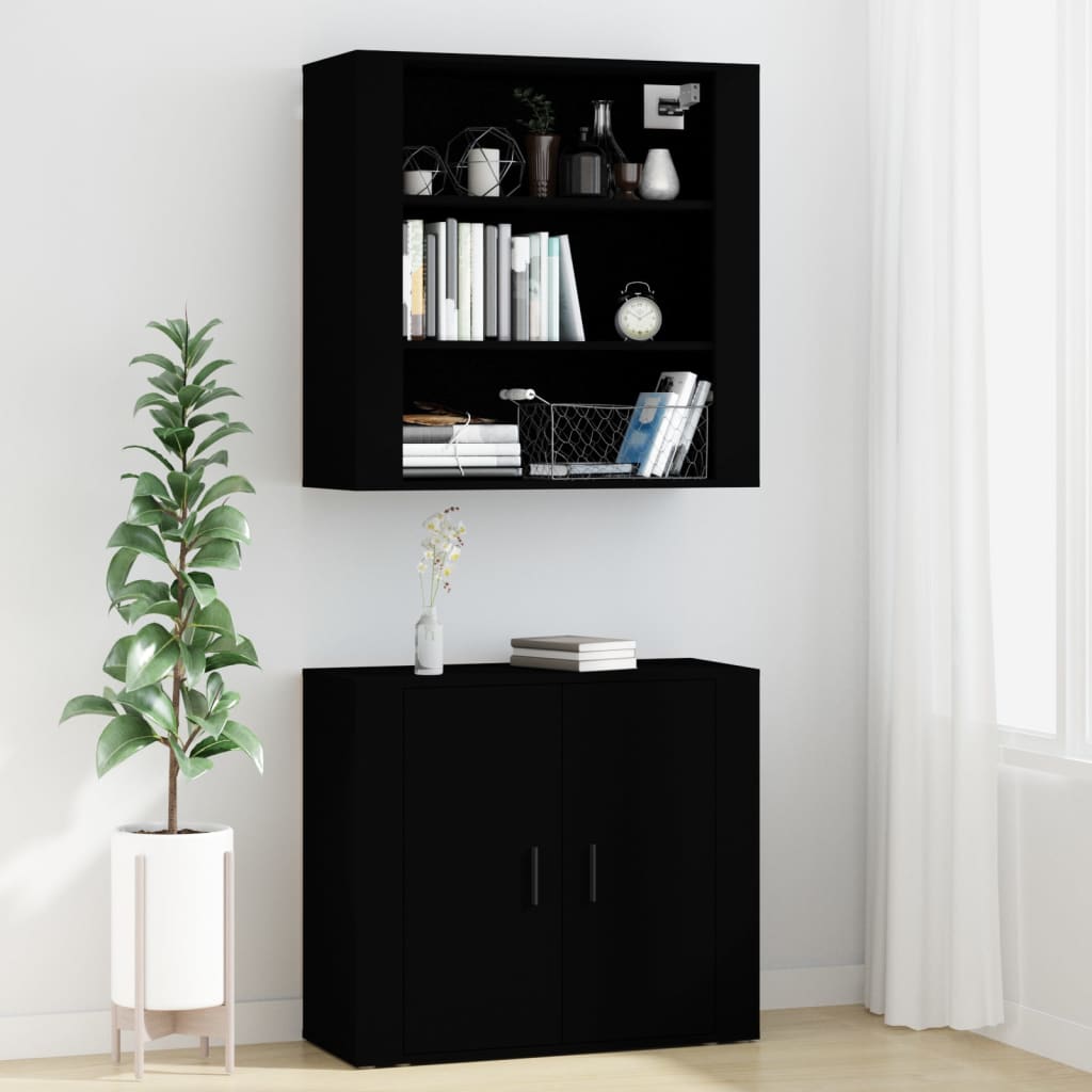 Credenza Nera in Legno Multistrato - homemem39