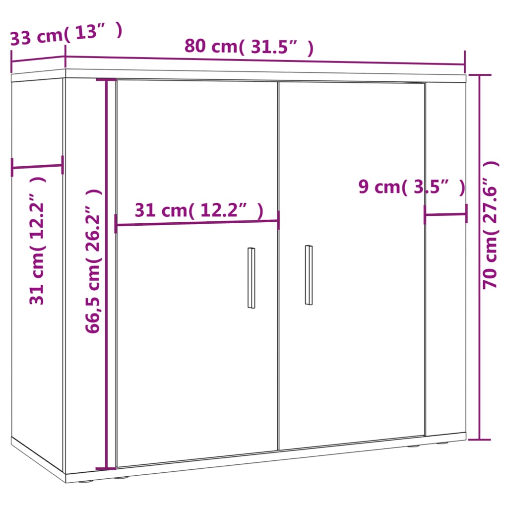 Credenza Grigio Cemento in Legno Multistrato | homemem39