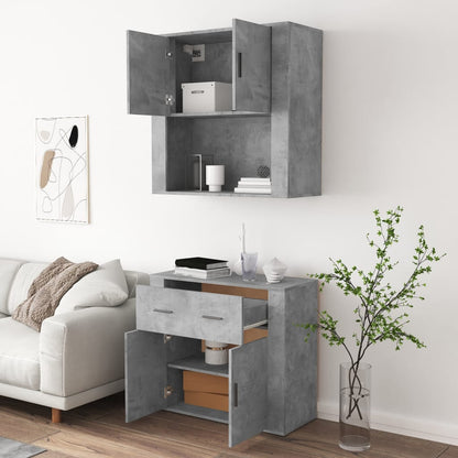 Credenza Grigio Cemento in Legno Multistrato