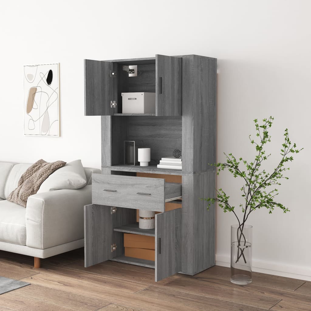 Credenza Grigio Sonoma in Legno Multistrato - homemem39