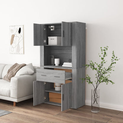 Credenza Grigio Sonoma in Legno Multistrato - homemem39
