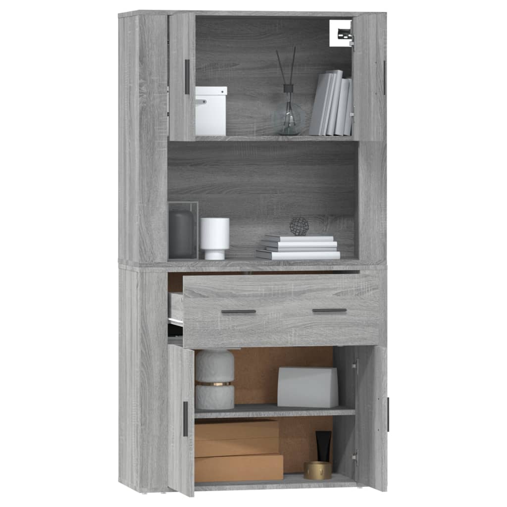 Credenza Grigio Sonoma in Legno Multistrato - homemem39