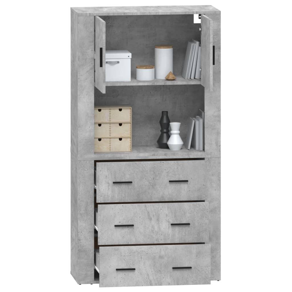 Credenza Grigio Cemento in Legno Multistrato