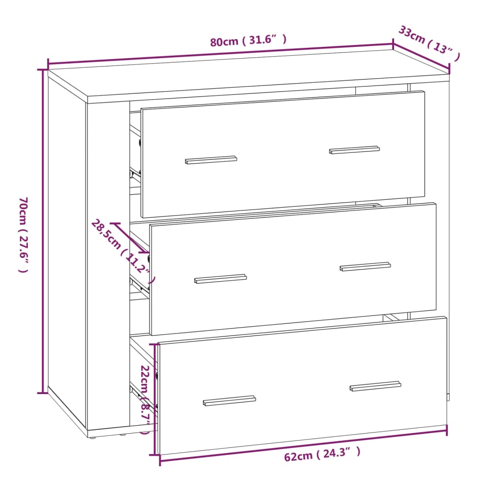 Credenza Rovere Sonoma in Legno Multistrato | homemem39