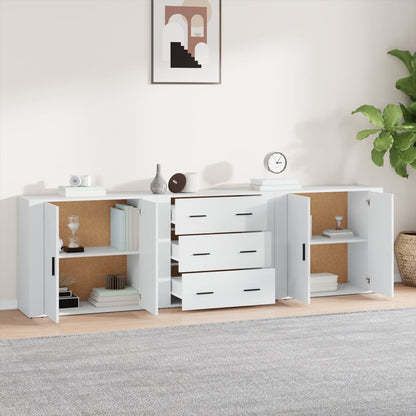 Credenze 3 pz Bianco in Legno Multistrato | homemem39