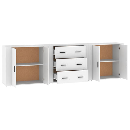 Credenze 3 pz Bianco in Legno Multistrato - homemem39