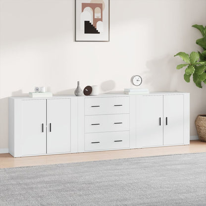 Credenze 3 pz Bianco in Legno Multistrato - homemem39