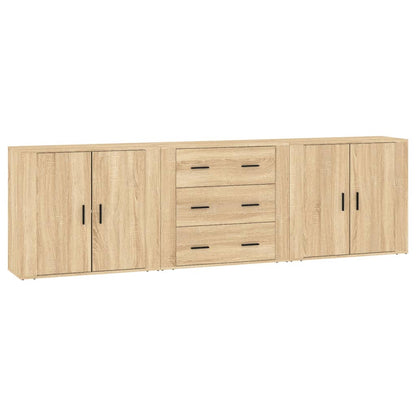 Credenze 3 pz Rovere Sonoma in Legno Multistrato - homemem39