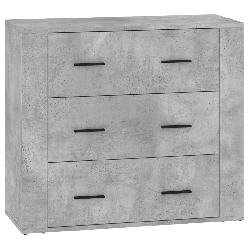 Credenze 3 pz Grigio Cemento in Legno Multistrato
