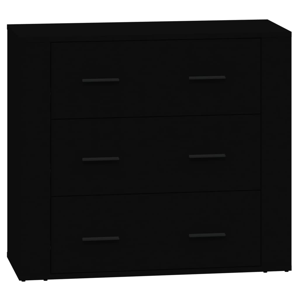 Credenze 2 pz Nere in Legno Multistrato - homemem39