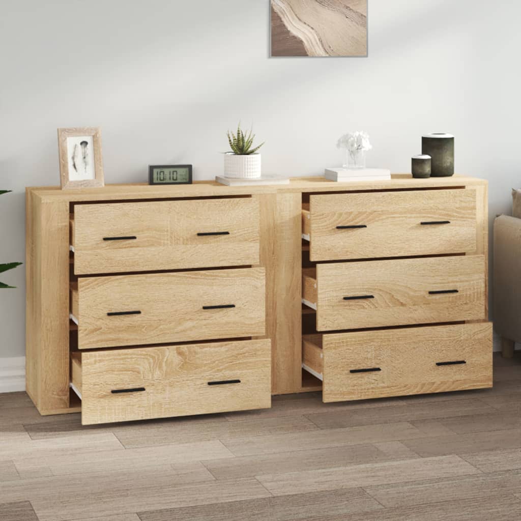Credenze 2 pz Rovere Sonoma in Legno Multistrato | homemem39