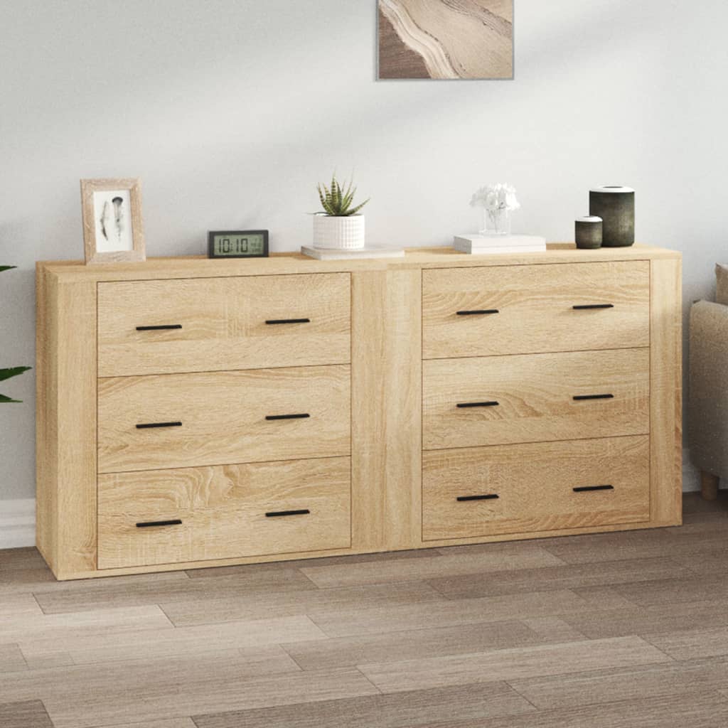 Credenze 2 pz Rovere Sonoma in Legno Multistrato | homemem39