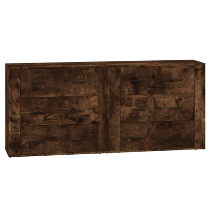 Credenze 2 pz Rovere Fumo in Legno Multistrato - homemem39
