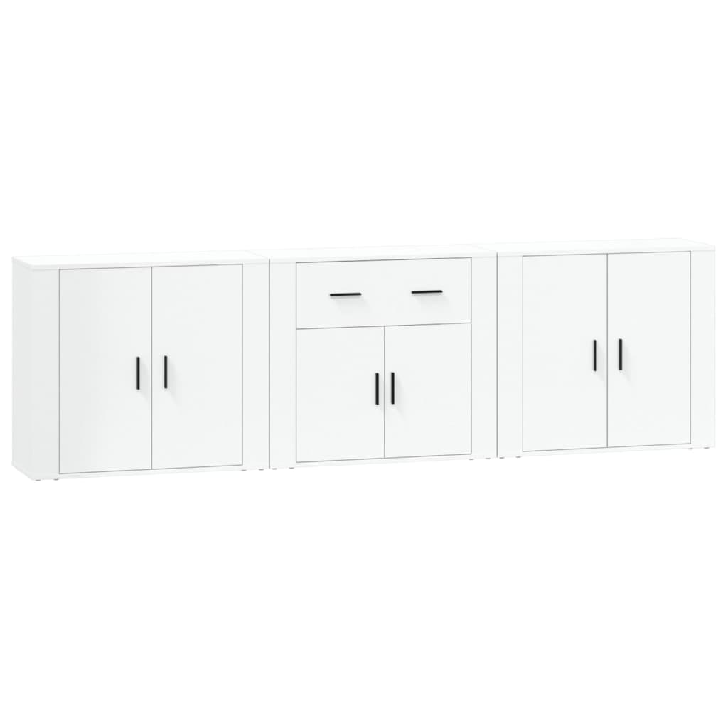Credenze 3 pz Bianco in Legno Multistrato - homemem39