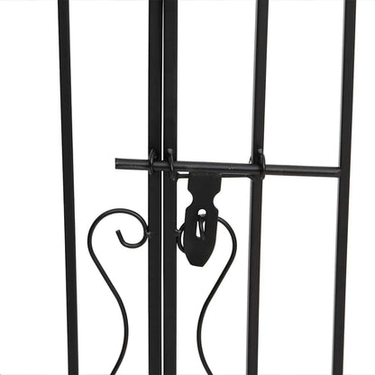 Cancello da Giardino Nero 121x8x100 cm in Ferro Battuto | homemem39