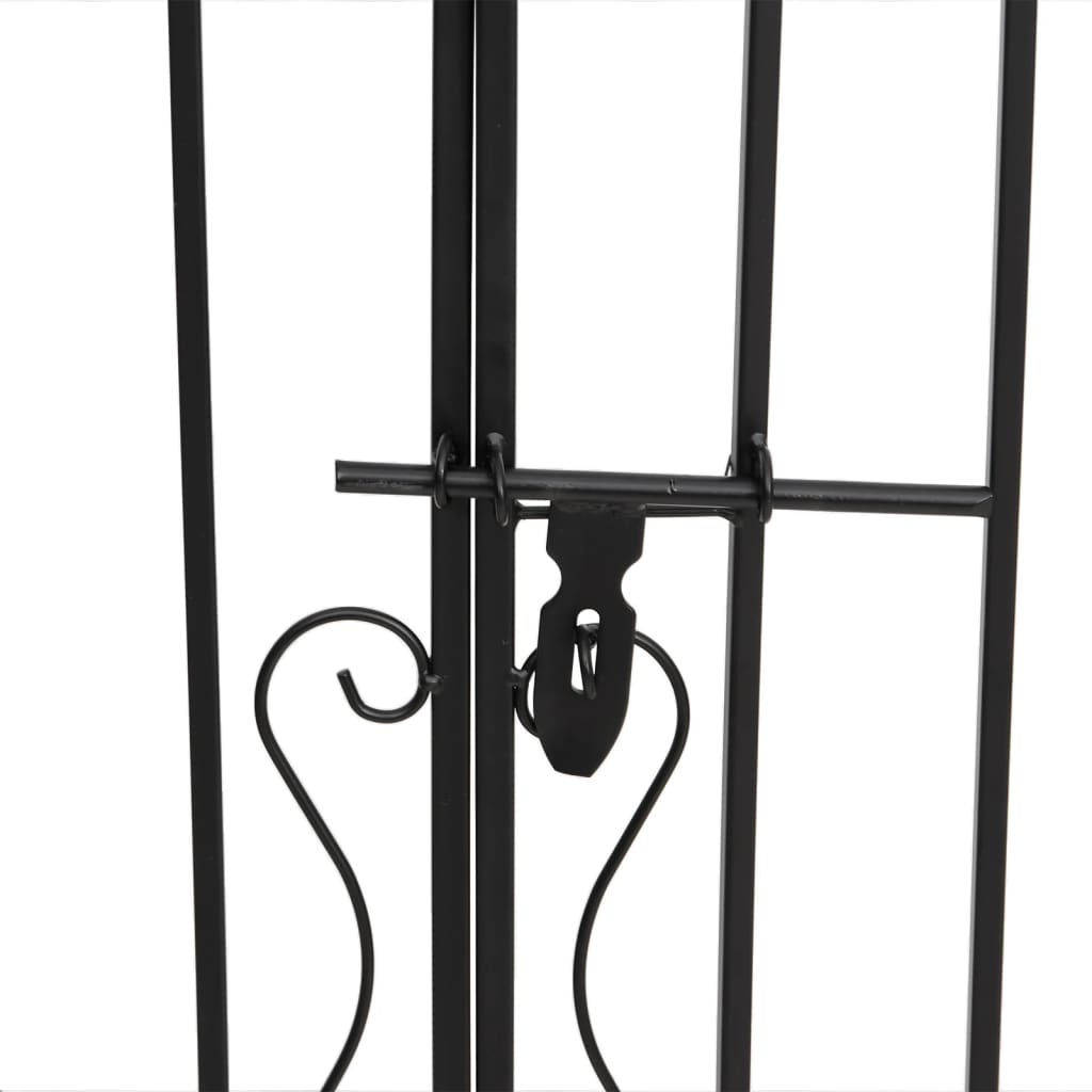 Cancello da Giardino Nero 121x8x120 cm in Ferro Battuto | homemem39