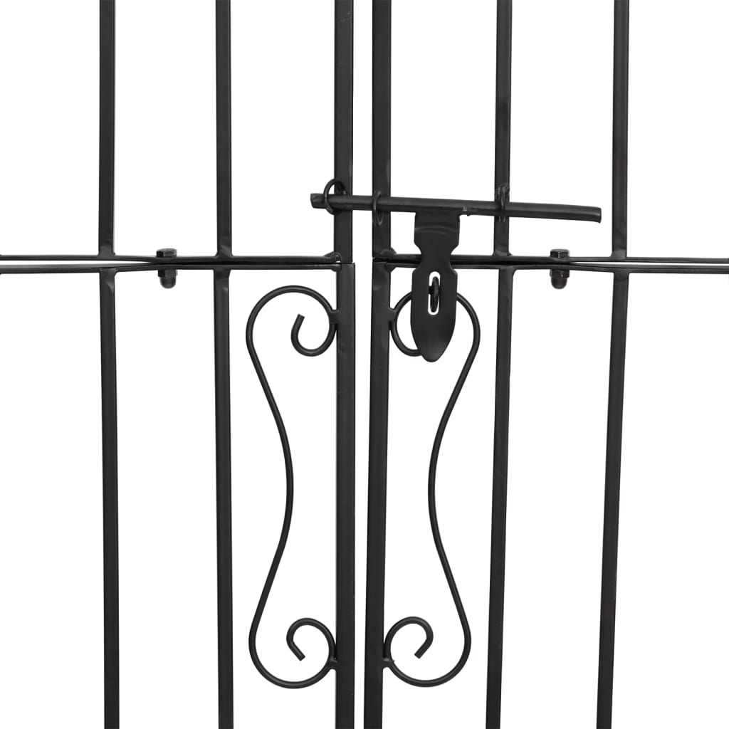 Cancello da Giardino Nero 121x8x180 cm in Ferro Battuto | homemem39