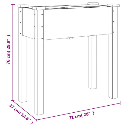 Fioriera con Fodera Marrone 71x37x76 cm Legno Massello di Abete | homemem39