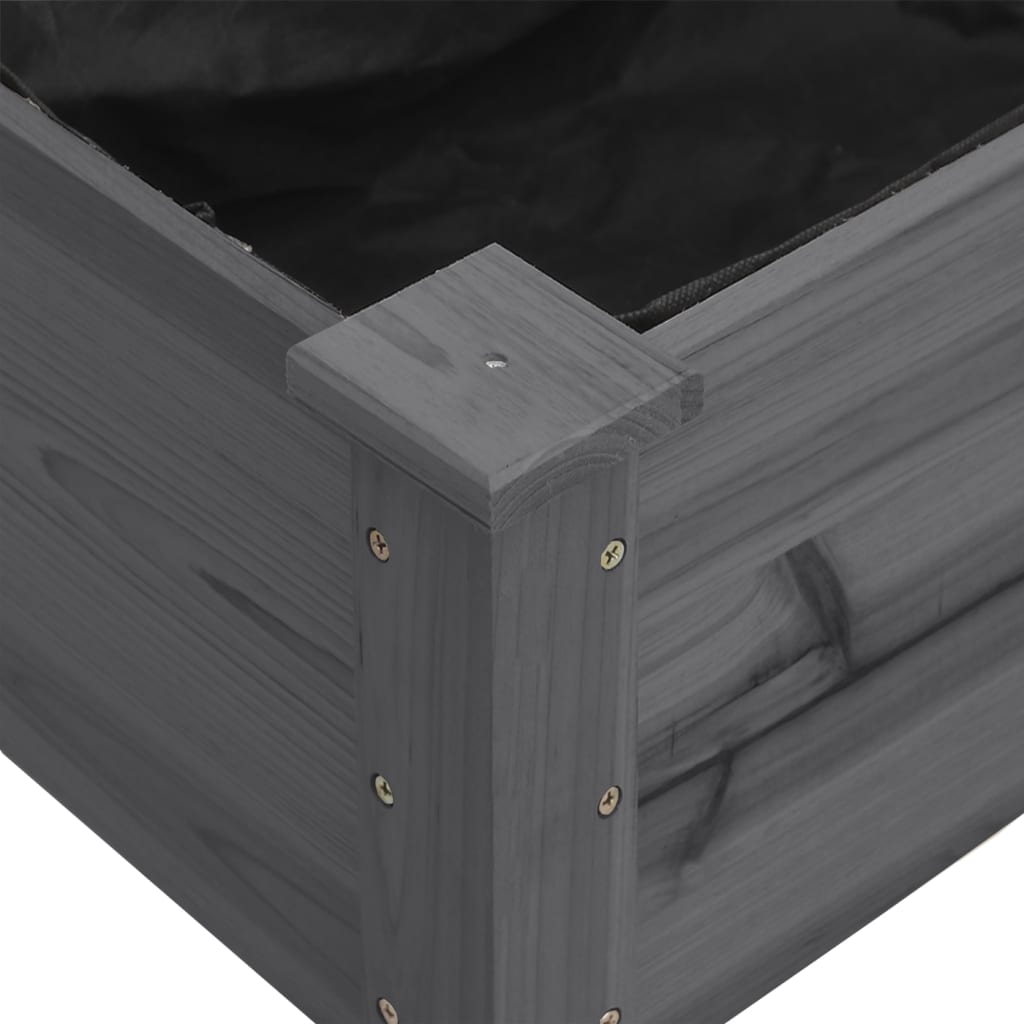 Fioriera con Fodera Grigia 71x37x76 cm Legno Massello di Abete - homemem39