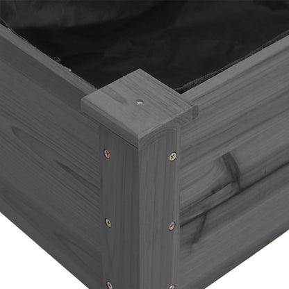 Fioriera con Fodera Grigia 71x37x76 cm Legno Massello di Abete - homemem39