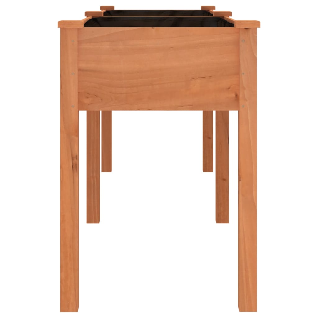 Fioriera con Fodera Marrone 203x53x76cm Legno Massello di Abete - homemem39