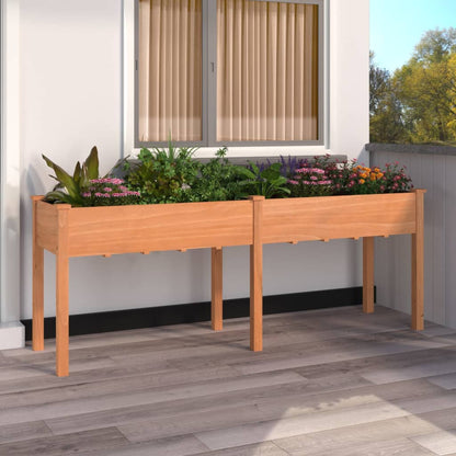Fioriera con Fodera Marrone 203x53x76cm Legno Massello di Abete | homemem39