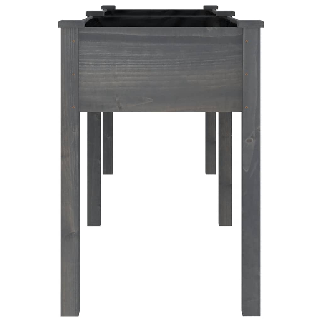 Fioriera con Fodera Grigia 203x53x76cm Legno Massello di Abete | homemem39