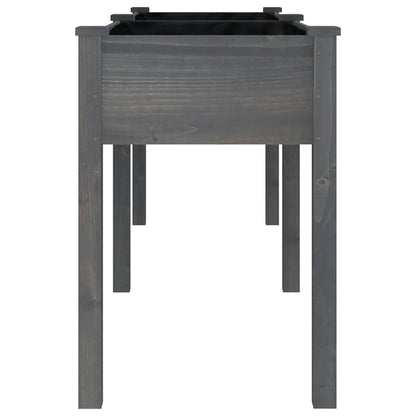 Fioriera con Fodera Grigia 203x53x76cm Legno Massello di Abete | homemem39