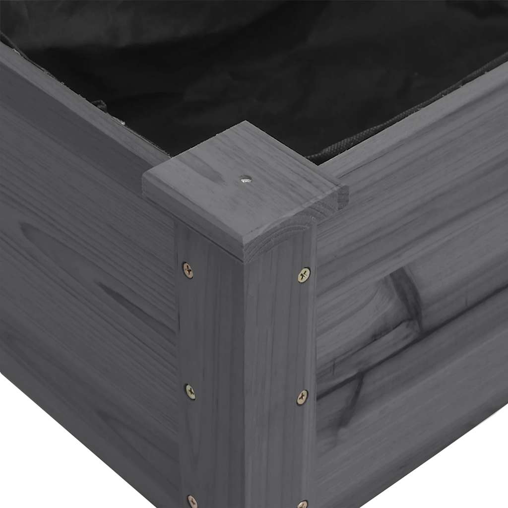 Fioriera con Fodera Grigia 203x53x76cm Legno Massello di Abete | homemem39