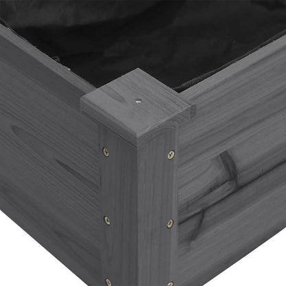 Fioriera con Fodera Grigia 203x53x76cm Legno Massello di Abete | homemem39
