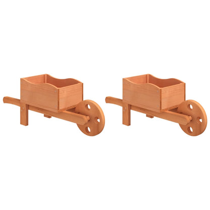 Fioriere a Carriola 2 pz 47x15x19 cm Legno Massello di Abete - homemem39