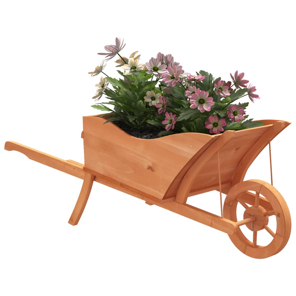 Fioriera a Carriola 128x45,5x43 cm in Legno Massello di Abete | homemem39