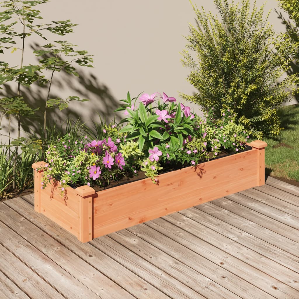 Fioriera Giardino con Fodera Marrone Massello Abete