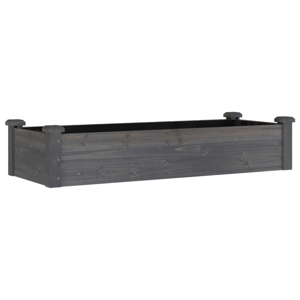 Fioriera Giardino con Fodera Grigia 120x45x25cm Massello Abete | homemem39