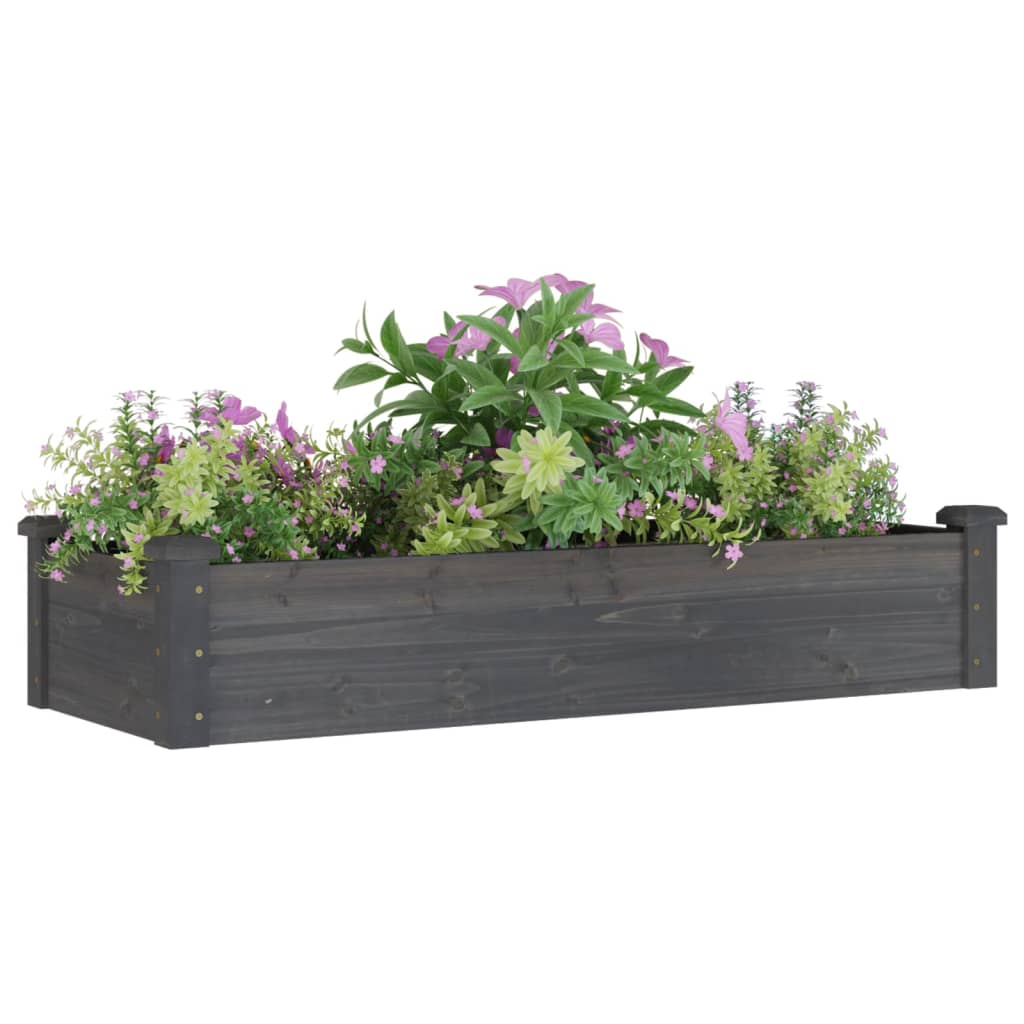 Fioriera Giardino con Fodera Grigia 120x45x25cm Massello Abete | homemem39