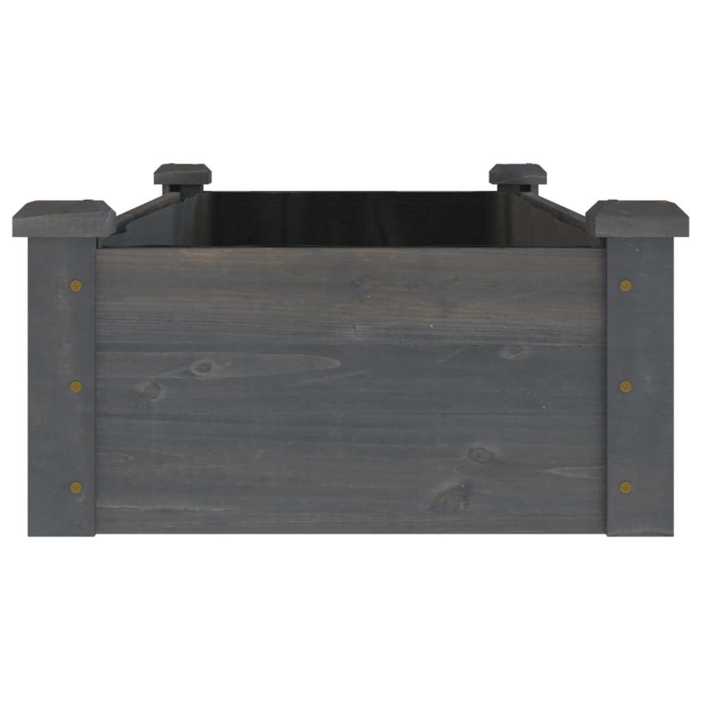 Fioriera Giardino con Fodera Grigia 120x45x25cm Massello Abete | homemem39