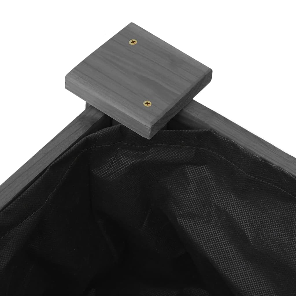 Fioriera Giardino con Fodera Grigia 120x45x25cm Massello Abete - homemem39