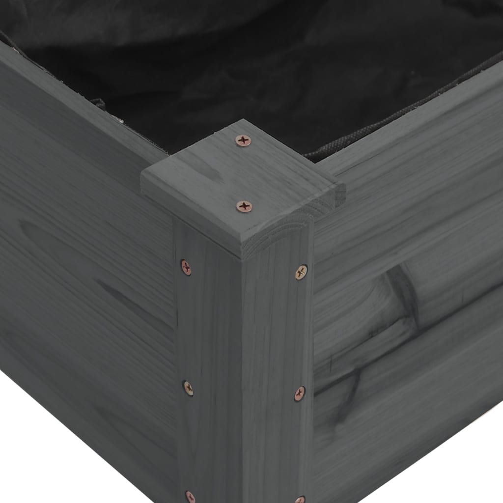 Fioriera Giardino con Fodera Grigia 120x45x25cm Massello Abete | homemem39