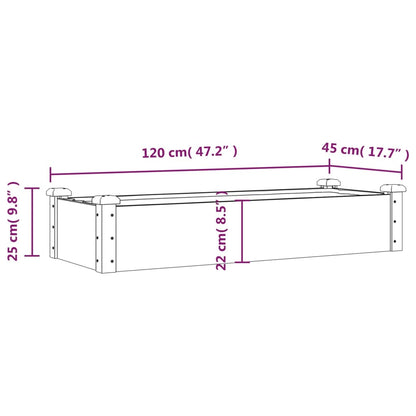 Fioriera Giardino con Fodera Grigia 120x45x25cm Massello Abete | homemem39
