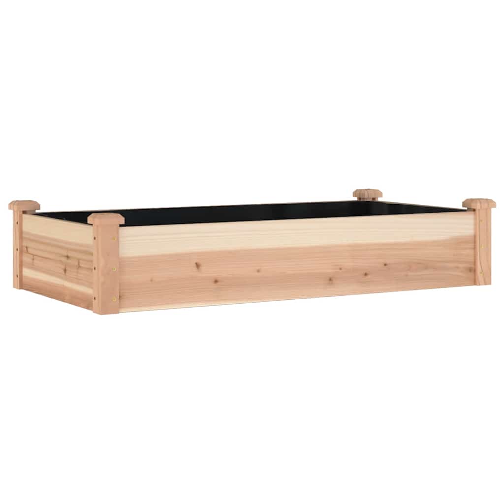Fioriera Rialzata da Giardino Fodera 120x60x25cm Massello Abete | homemem39