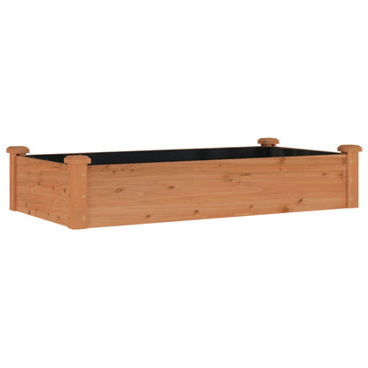 Fioriera Giardino con Fodera Marrone 120x60x25cm Massello Abete - homemem39