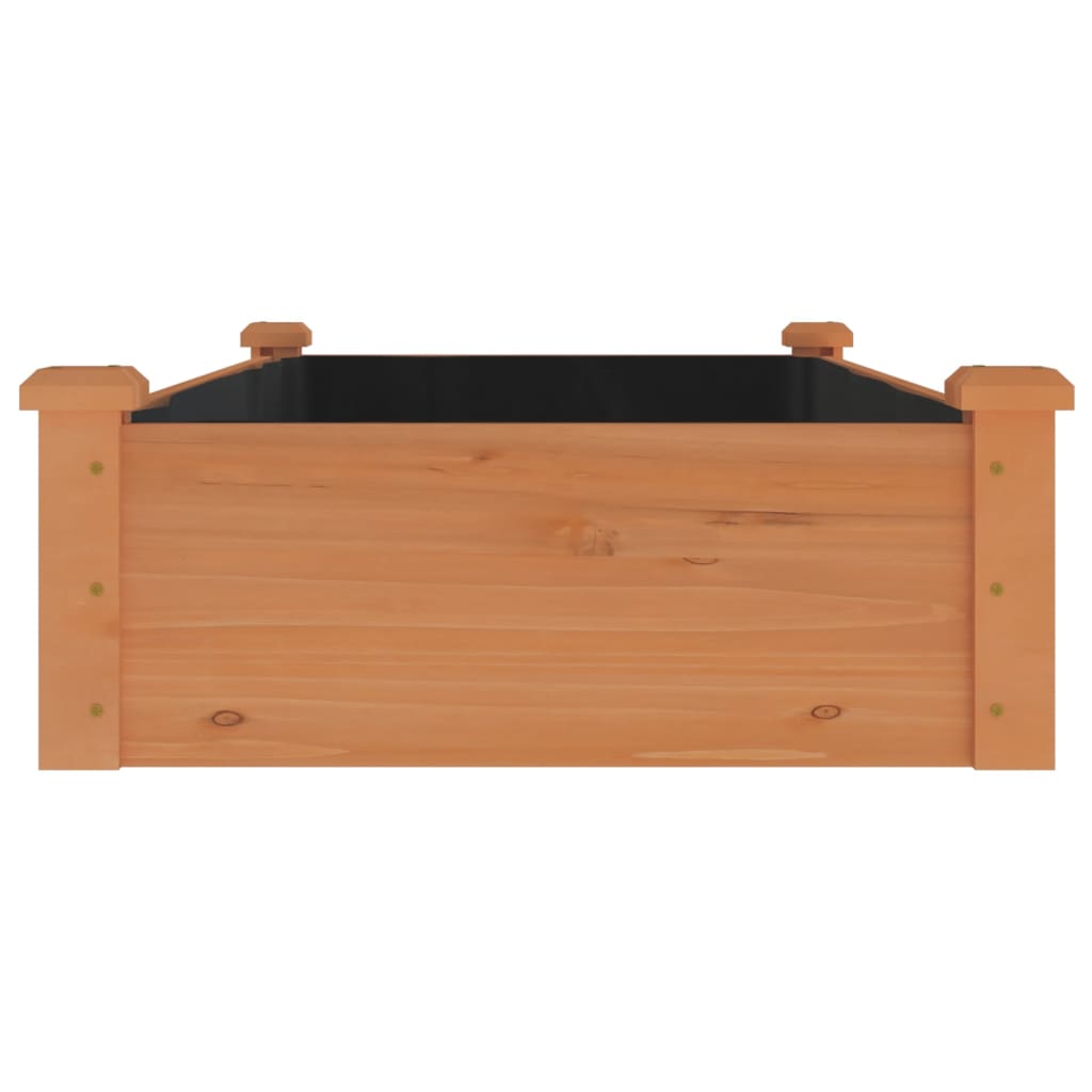 Fioriera Giardino con Fodera Marrone 120x60x25cm Massello Abete - homemem39